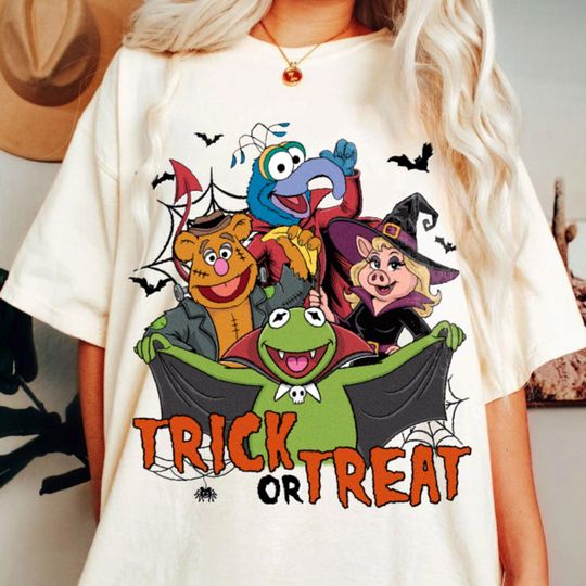 The Muppets Friend Kermit Trick Or Treat Shirt, Spooky Season Shirt, Fall Season Shirt, Halloween Party Tee