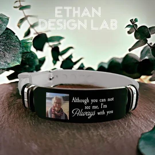 I Am Aways With You, Memorial Keepsake, Unique Sympathy Gift, Custom Photo Bracelet, In Memory of Grandpa