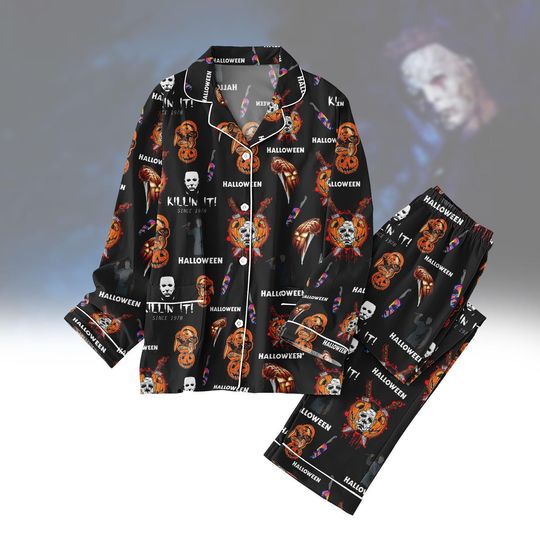 Michael Myers Halloween Pajamas Set, Horror Movie Sleepwear, Boogeyman Loungewear, Horror Fan Gift