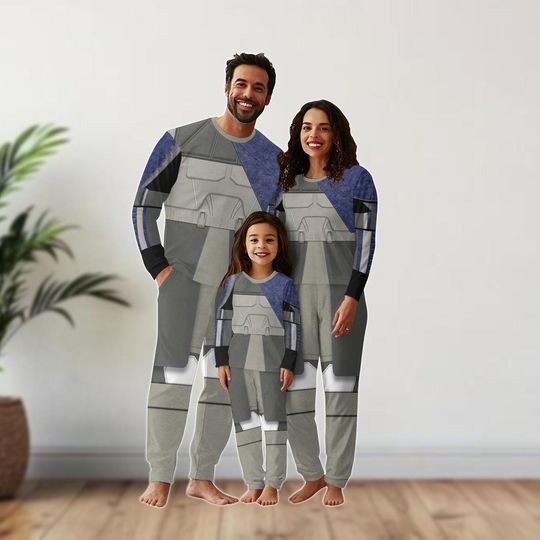 Captain Rex Family Pajama Set, Clone Wars Cosplay for Halloween, Star Wars Family Matching Pajamas