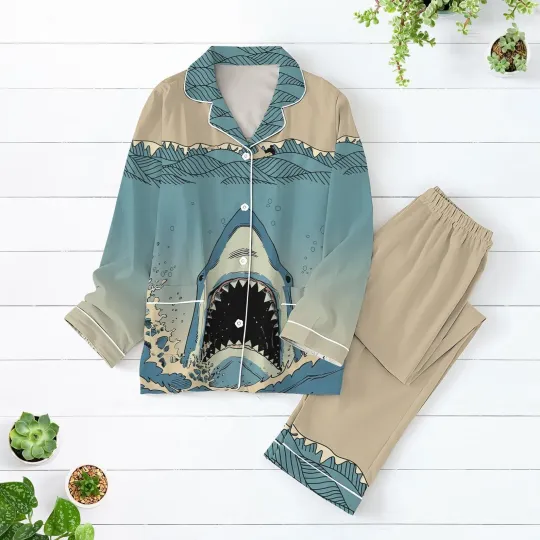 Christmas Jaws Shark Pajama Set for Women