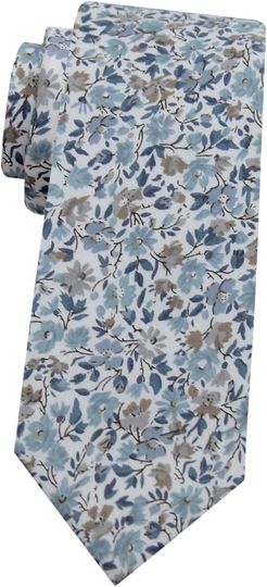 Mantieqingway Men's Skinny Tie, Cotton Floral Ties for Men Wedding Necktie for Groom