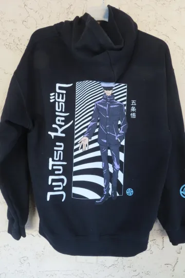 Jujutsu Satoru X Episode Standing Gojo Black Graphic Print Hoodie Size XL