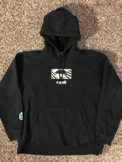 Jujutsu Satoru X Episode Standing Gojo Black Graphic Print Hoodie Mens Large