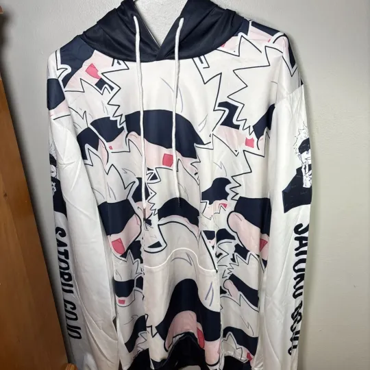 Anime Jujutsu Satoru Gojo Satoru Printed Hoodie Pullover Jumper Unisex 2XL