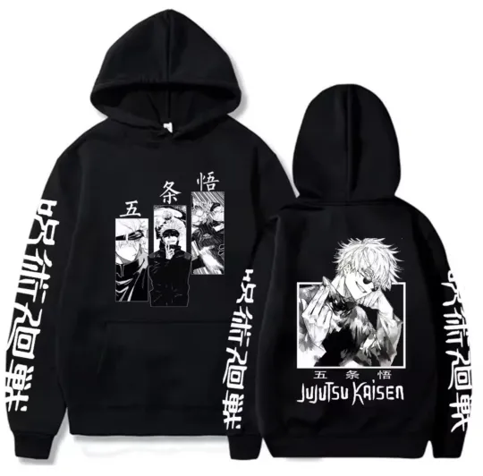 Jujutsu Satoru Gojo Hoodie All Ages/Genders Sizes S/M/L Black