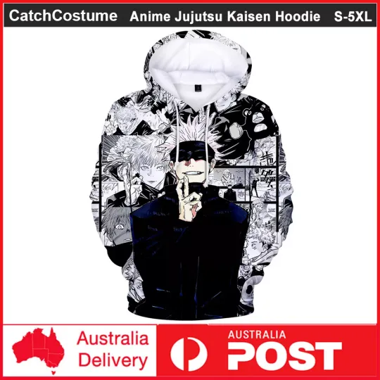 Jujutsu Satoru 3D Hoodie Gojo Satoru Anime Pullover Cosplay Sweatshirt Coat