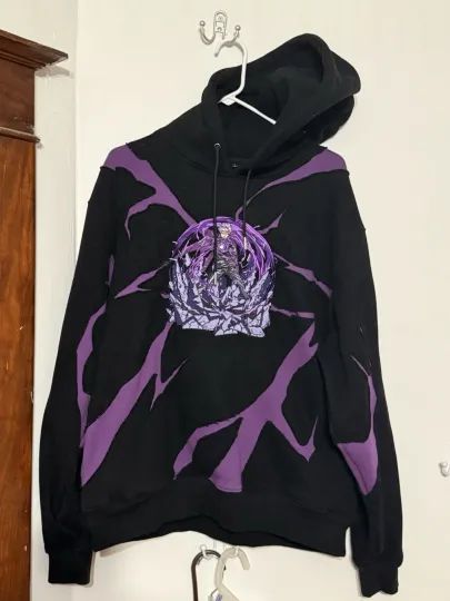 Gojo Embroidered Hoodie Anime Sweatshirt Jujutsu Satoru Size Large