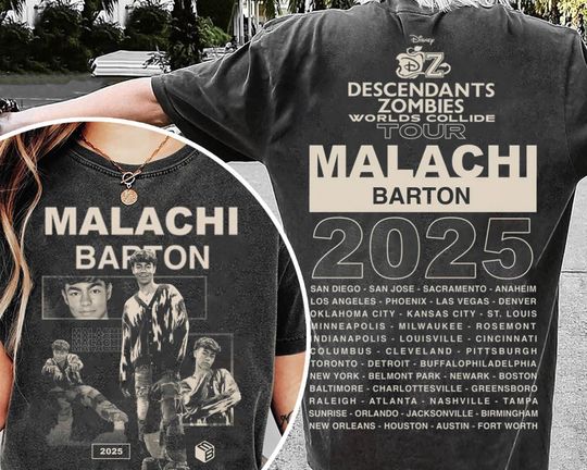 Malachi Barton Descendants Worlds Collide Tour Shirt, Descendants Zombies Oufit, Trending Tee, Disneyland Vacation Trip Gift 2025