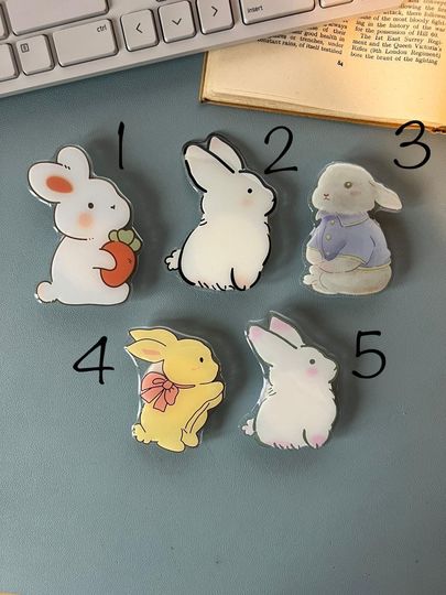 Cute Bunny Rabbit Phone Grip Universal Mount Stand for Smartphones and Kindle Holder