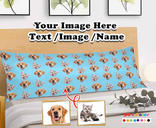 Custom Dog Photos Pillow,Personalized Picture Pillow Cover,Pet Face On Throw Pillow Case