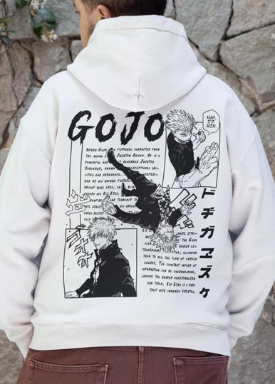 Gojo Satoru Backprint Anime Hoodie | Unisex Streetwear Clothing | Fanmade merch
