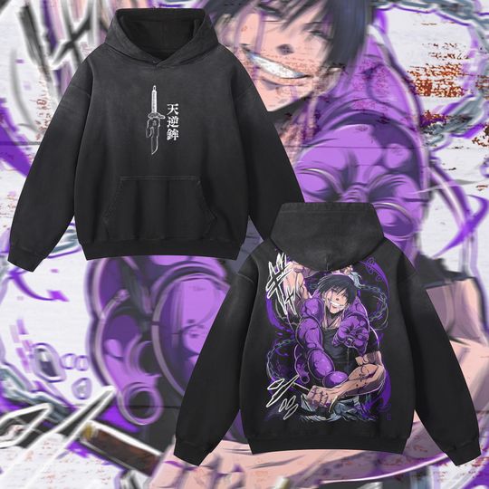 Heavyweight Sunfade Oversized Anime Hoodie | Streetwear & Gym Style