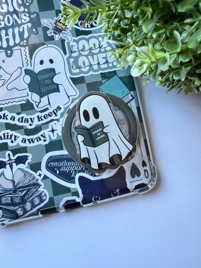 Ghost Enemies to Lovers Kindle MagSafe Grip, Bookish Magnetic Phone Kobo Grip