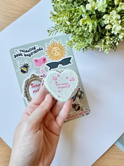 One More Chapter Heart Kindle MagSafe Grip Magnetic Phone Ring Kobo Bookish Phone Grip