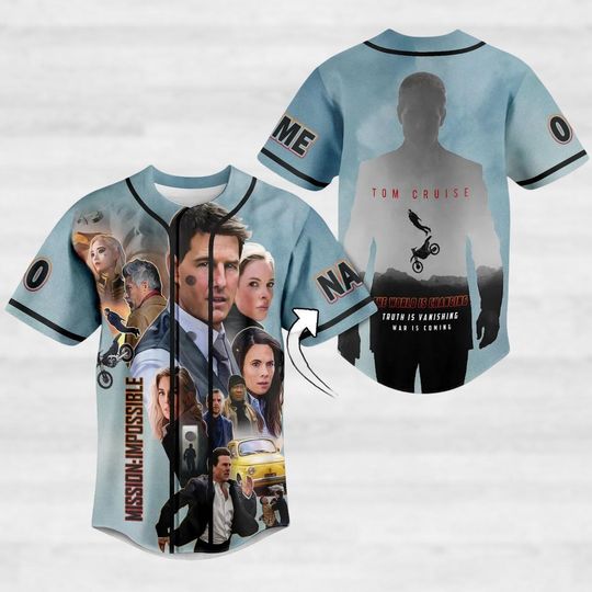Mission Impossible Jersey Shirt, Tom Cruise Baseball Shirt, Mission Impossible Baseball Shirt, Action Movie Shirt, Tom Cruise Fan Shirt
