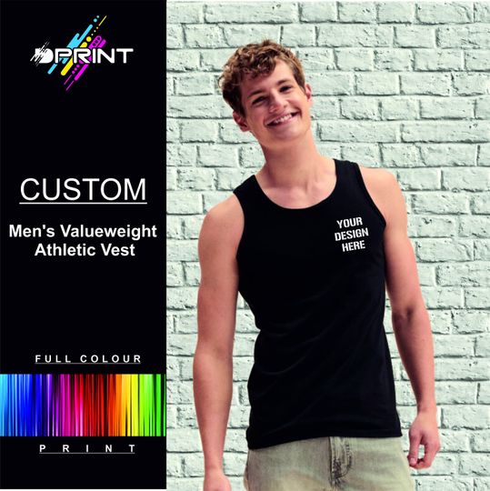 Personalized Men's All Over Print Vest Shirt - Custom Design T Shirts for Parties, Holidays, and Gifts