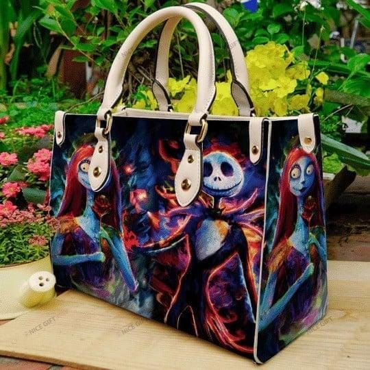 Jack And Sally Halloween Bag, Nightmare Before Christmas Handbag, Jack Skellington Leather HandBag, Horror Movie Fan Gift