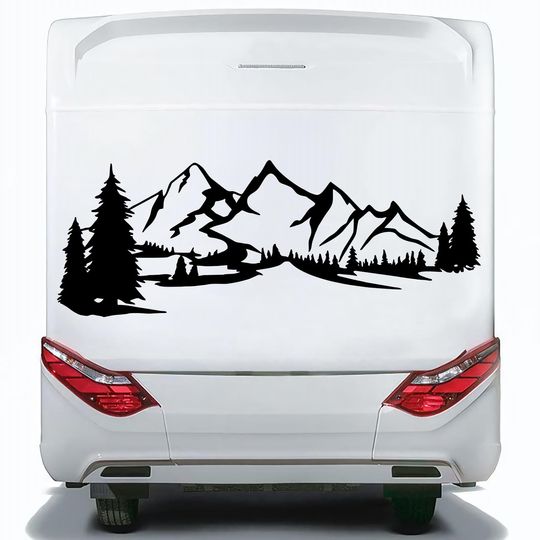Kit Caravan Decorative Fir Tree Mountain Sticker Graphics Decals