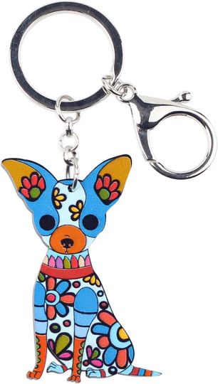 Acrylic Chihuahua Dog Key Chain Cute Keychain Accessories For Women Girl Bag Car