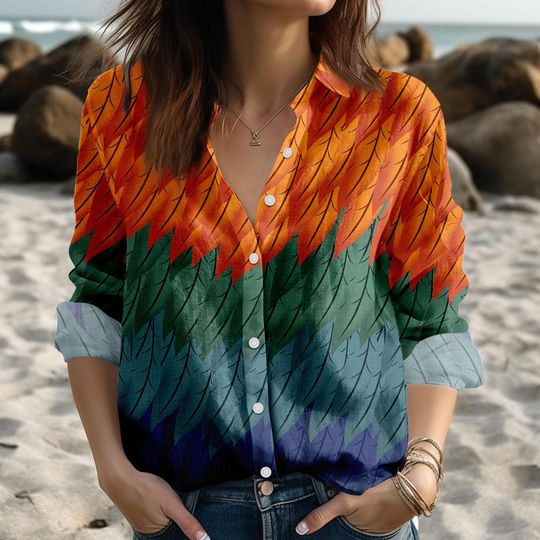 Hei Hei Rooster Cosplay Linen-Look Shirt, Moana Costume Blouse Shirt, Hei Hei Moana Blouse Women Shirt, Princess Movie Gift For Her