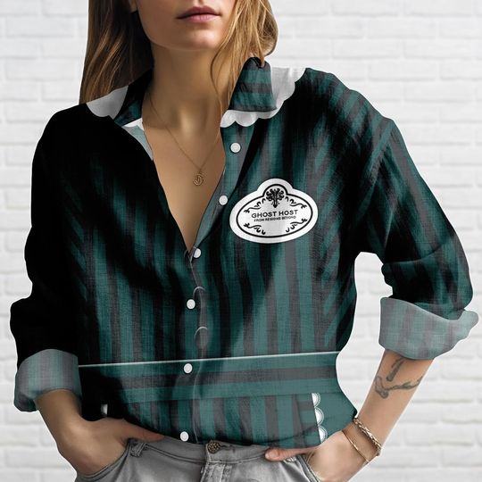 Haunted Women Costume Blouse Shirt, Haunted Mansion Cosplay Shirt, Halloween Costume Shirt For Her, Horror Movie Shirt