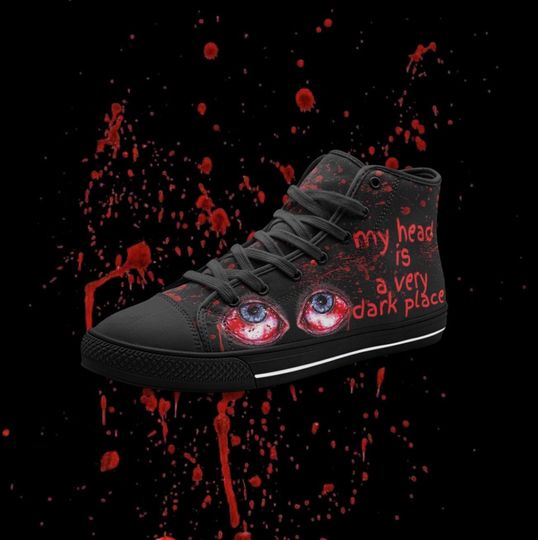 Halloween Blood Splash Custom Canvas High Top Sneakers for Men, Women, and Kids