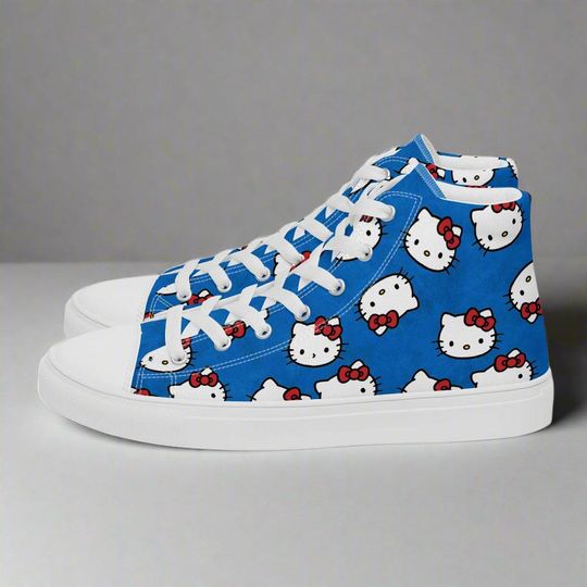 Hello Kitty Cat | Women & Girls High Top Sneakers | Blue Variant