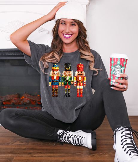 Nutcracker ||  Faux Sequin || Christmas Sequin Shirt ||  Retro Design