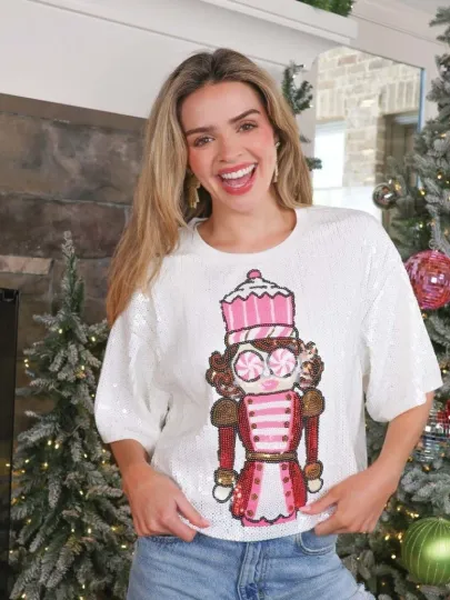 Simply Southern Preppy Sequins Nutcracker Holiday Shirt