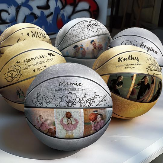 Custom Golden Basketball – Personalized Mother’s Day Gift for Basketball Moms