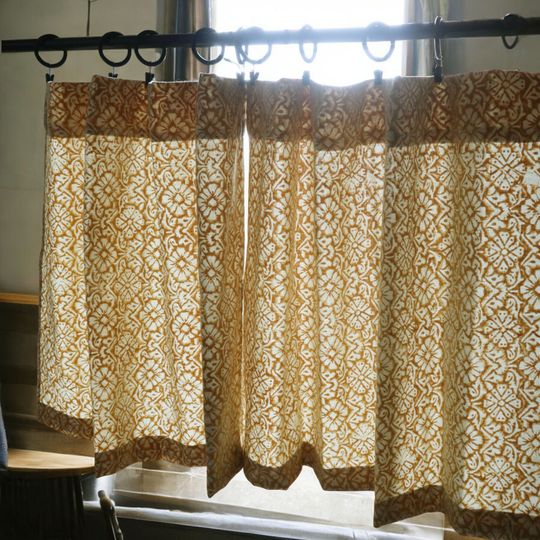 Yellow Mustard Farmhouse Kitchen Valance Curtain Panel for Bathroom & Living Spaces
