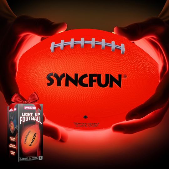 Glow-in-the-Dark LED Football – Red Light-Up Ball for Night Play