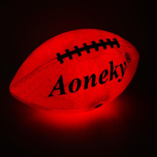 Aoneky Flashing Rubber Glow in The Dark Light Up Football