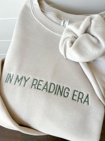 I'd Rather Be Reading Embroidered Bella Canvas Crewneck Sweater - Book Lover Sweatshirt