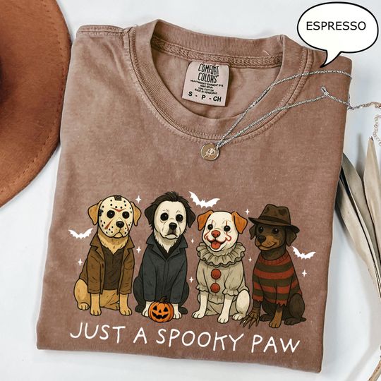 Comfort Colors Spooky Dog T-Shirt, Halloween Dog Shirt for Dog Lovers, Halloween Party Tee