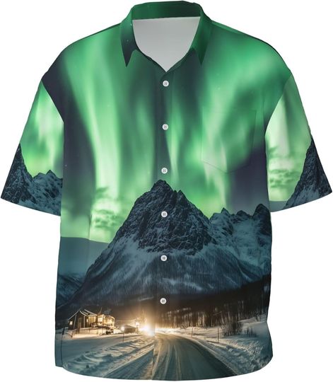 Men's Hawaiian Beach Shirt, Short Sleeve Shirts for Men, Quick-Dry Button Up Shirt