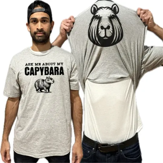 Ask Me About My Capybara Flip Shirt - Funny Animal T-Shirt Flip Tee