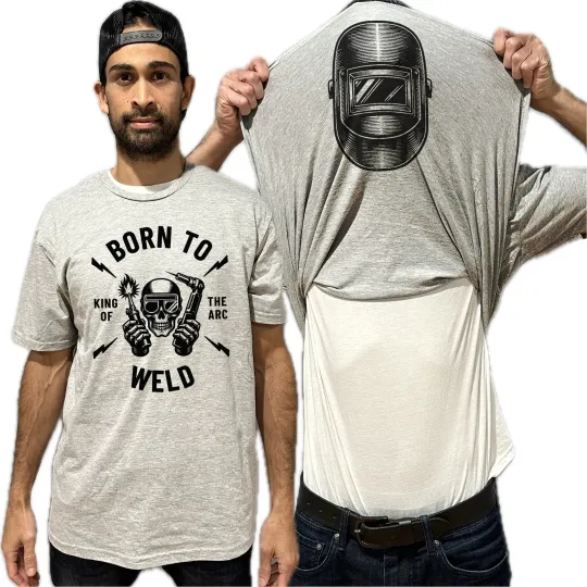 Born to Weld Flip Shirt - Funny Welding Mask Flip Tee - Welder Gift