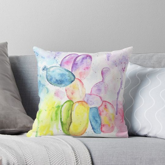 Rainbow balloon dog Pillow