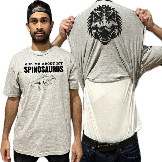 Ask Me About My Spinosaurus Flip Shirt - Funny Dinosaur T-Shirt Flip Tee
