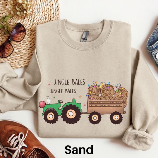 Tractor Christmas Sweatshirt, Farm Christmas Sweater, Farmer Gift, Green Tractor Lover Shirt, Western Small Town Christmas