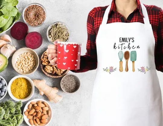 Personalized Apron for Women, Custom Apron Gift, Gift for Mom, Apron Gifts
