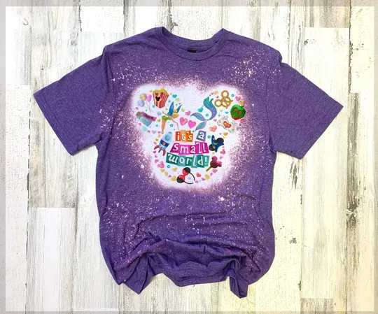 It's a Small World Bleached Shirt, Magic Kingdom Ride Shirt, Bleached Shirt, Disney Shirt