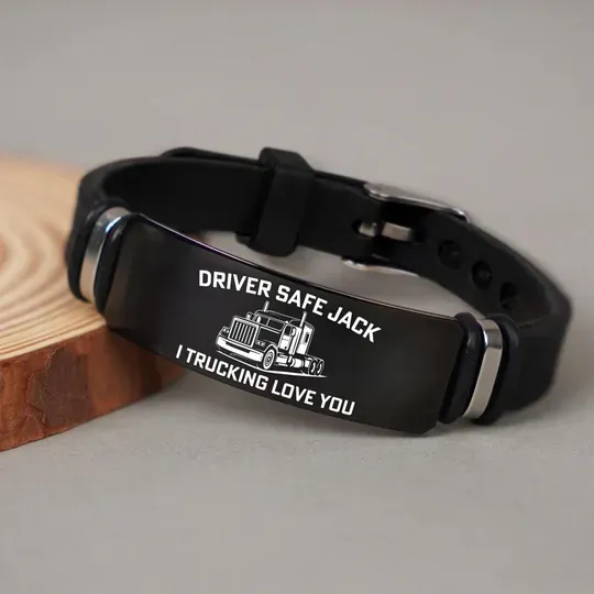 Truck Driver Bracelet, Safe Driving Gift for Him, I Trucking Love You