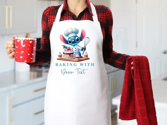 Custom Stitch Baking Apron, Family Kitchen Apron,  Little Chef Kitchen Apron, Chef Stitch Apron Gift