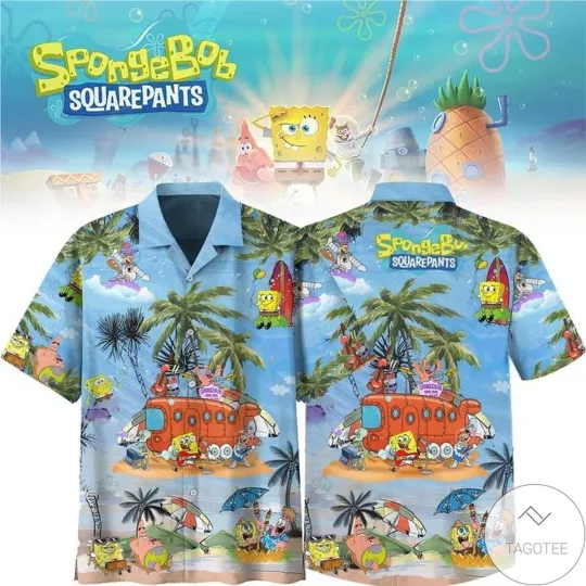 SpongeBob SquarePants Hawaiian Shirt Casual Button Down