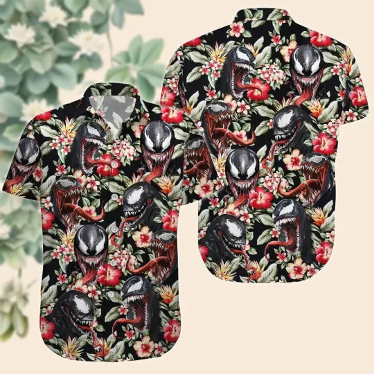 Venom Hawaiian Shirt Casual Button Down