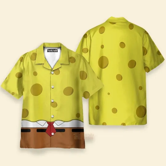 SpongeBob SquarePants Hawaiian Shirt Casual Button Down