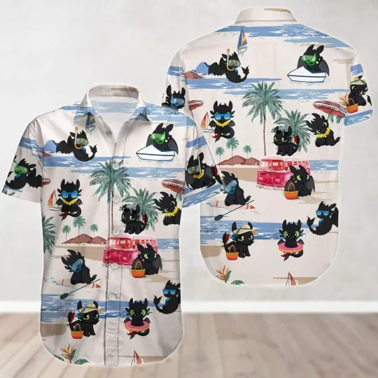 Toothless How to Train Your Dragon Hawaiian Shirt Casual Button Down